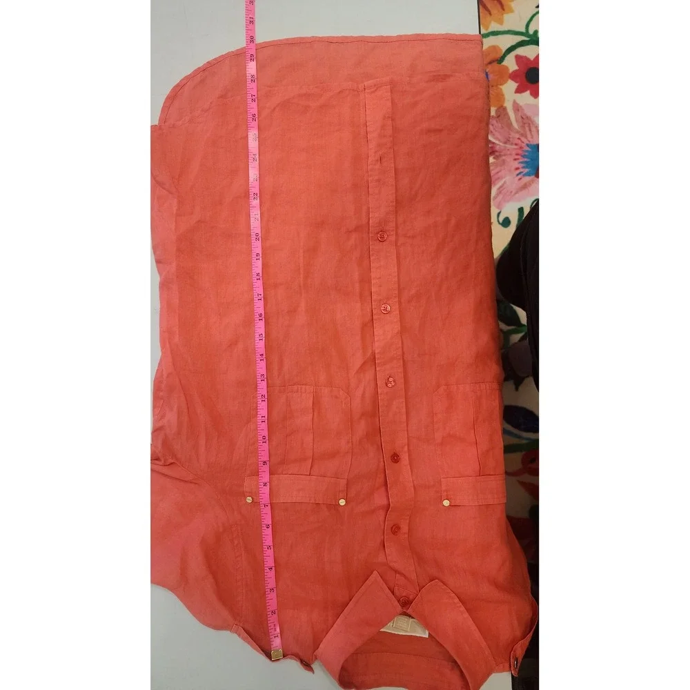Michael Kors Button Down Shirt Womens XL Coral Excellent